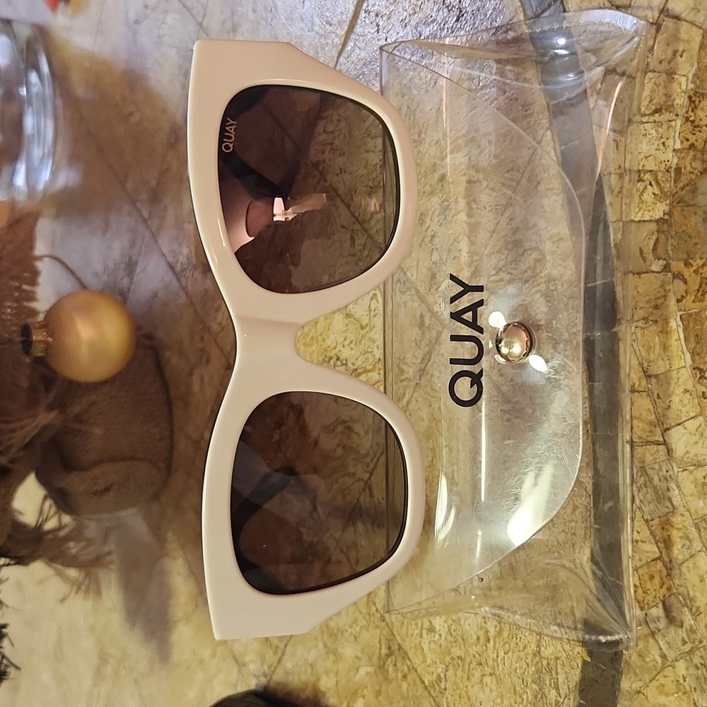 Quay White After Hours Luxe Polarized Sunglasses